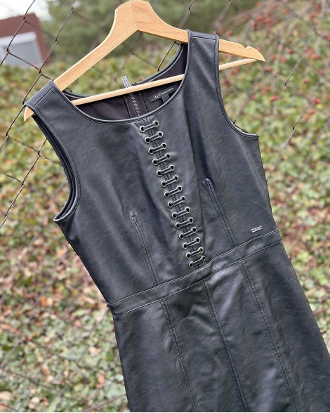 Šaty dámské Armani Exchange černé kožené